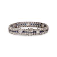 ART DECO, DIAMOND AND SYNTHETIC SAPPHIRE BRACELET