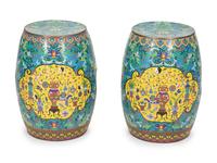 A Pair of Chinese Cloisonné Garden Seats