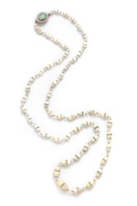 OPAL AND DIAMOND BEAD NECKLACE