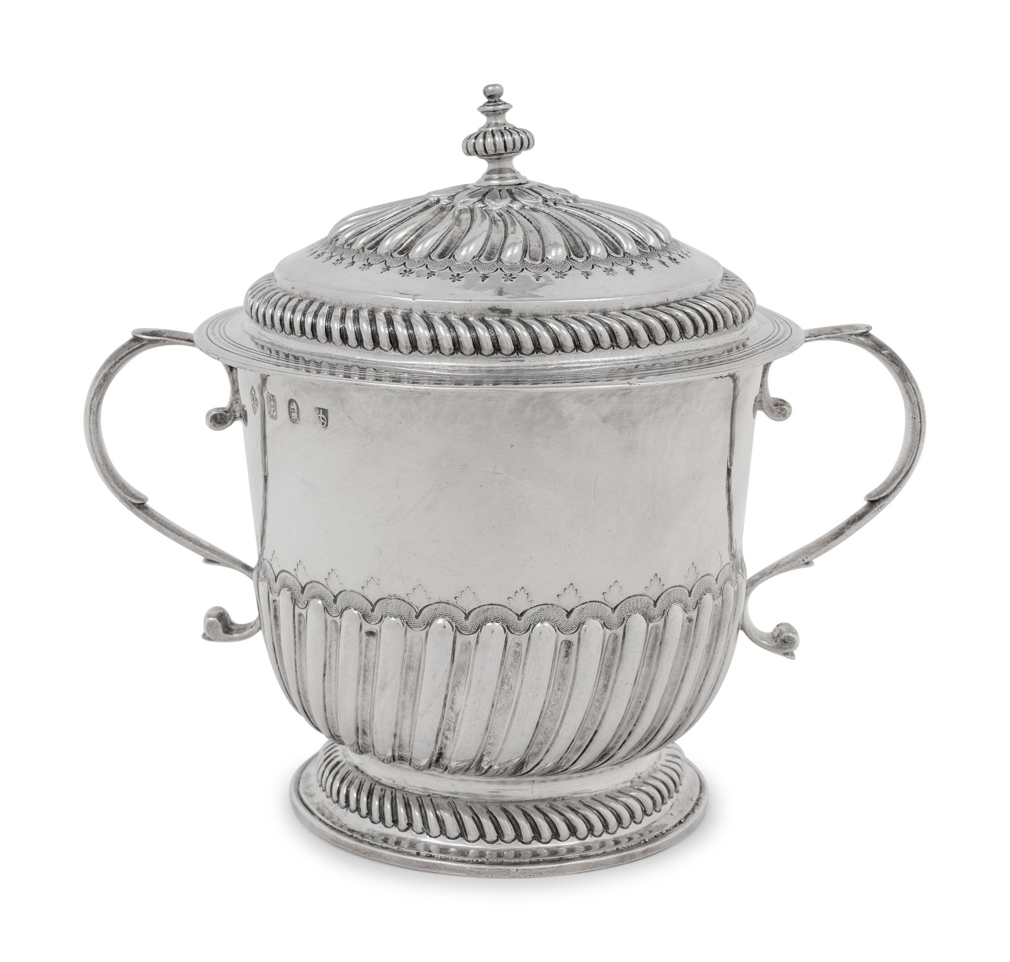 A Queen Anne Britannia Silver Cup and Cover