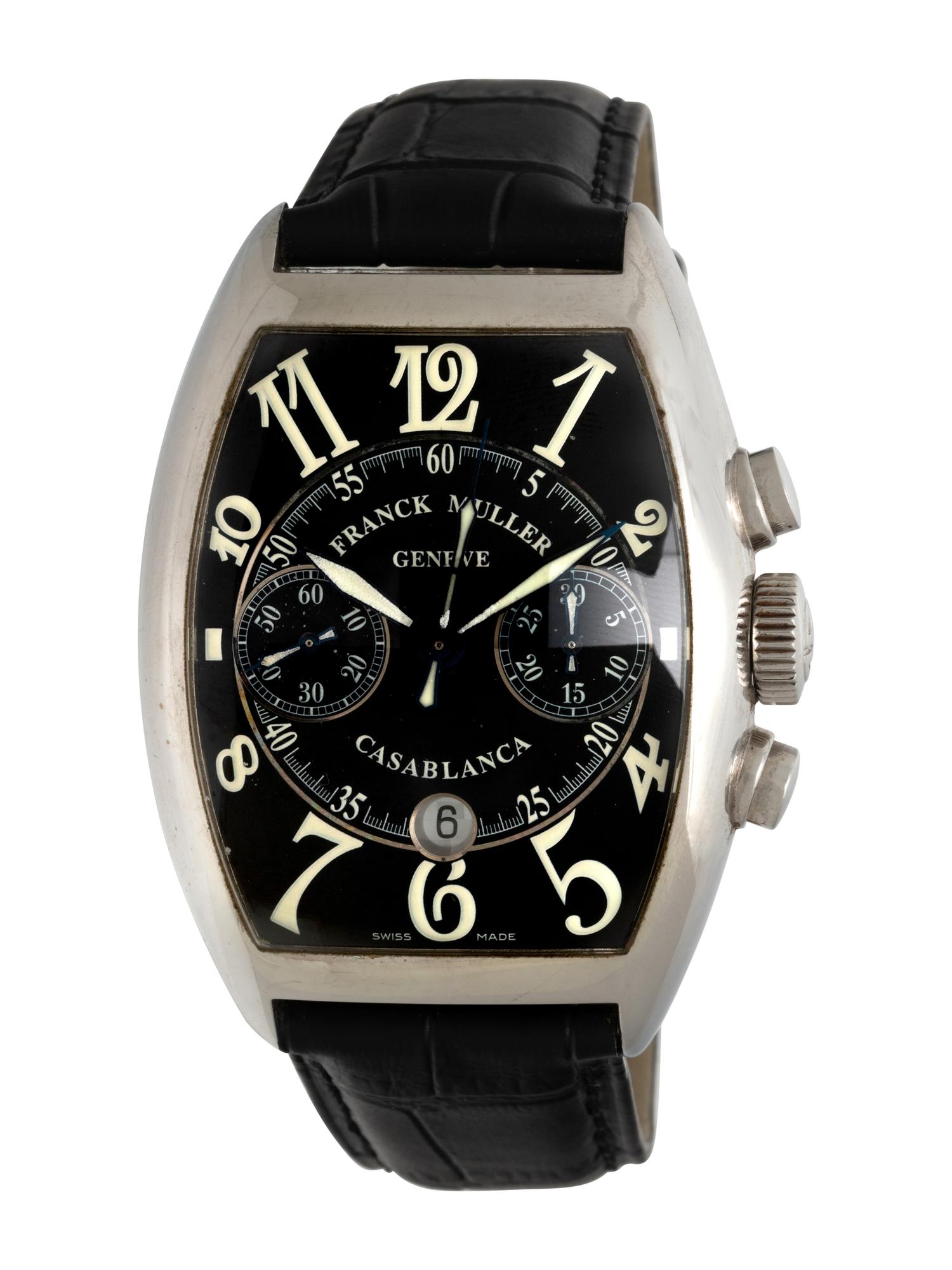 FRANCK MULLER, REF. 8885 C CC DT STAINLESS STEEL 'CASABLANCA' CHRONOGRAPH WATCH, BOX & PAPERS