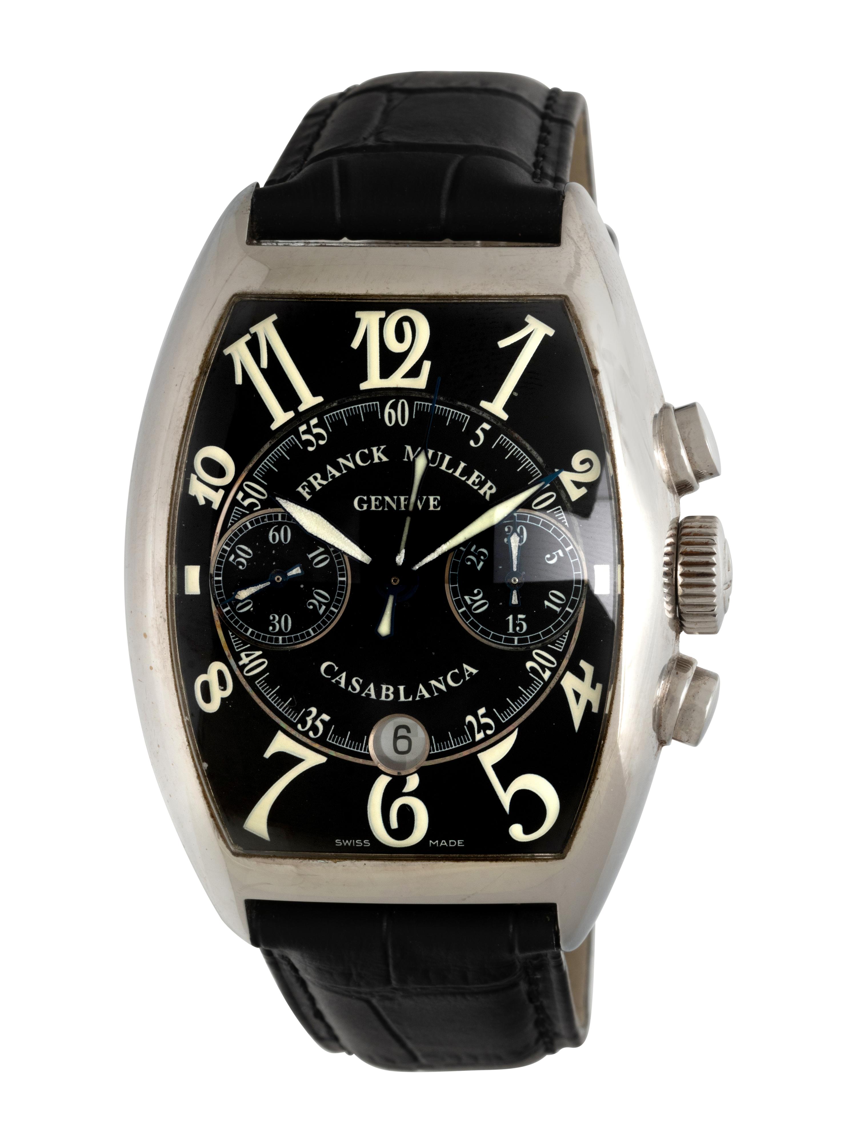 FRANCK MULLER, REF. 8885 C CC DT STAINLESS STEEL 'CASABLANCA' CHRONOGRAPH WATCH, BOX & PAPERS