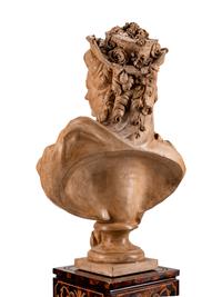 A French Terracotta Bust of Mademoiselle Dugazon