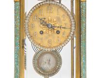 A French cloisonné enamel and gilt bronze mantel clock, Japy Frères & Cie, Paris, late 19th century