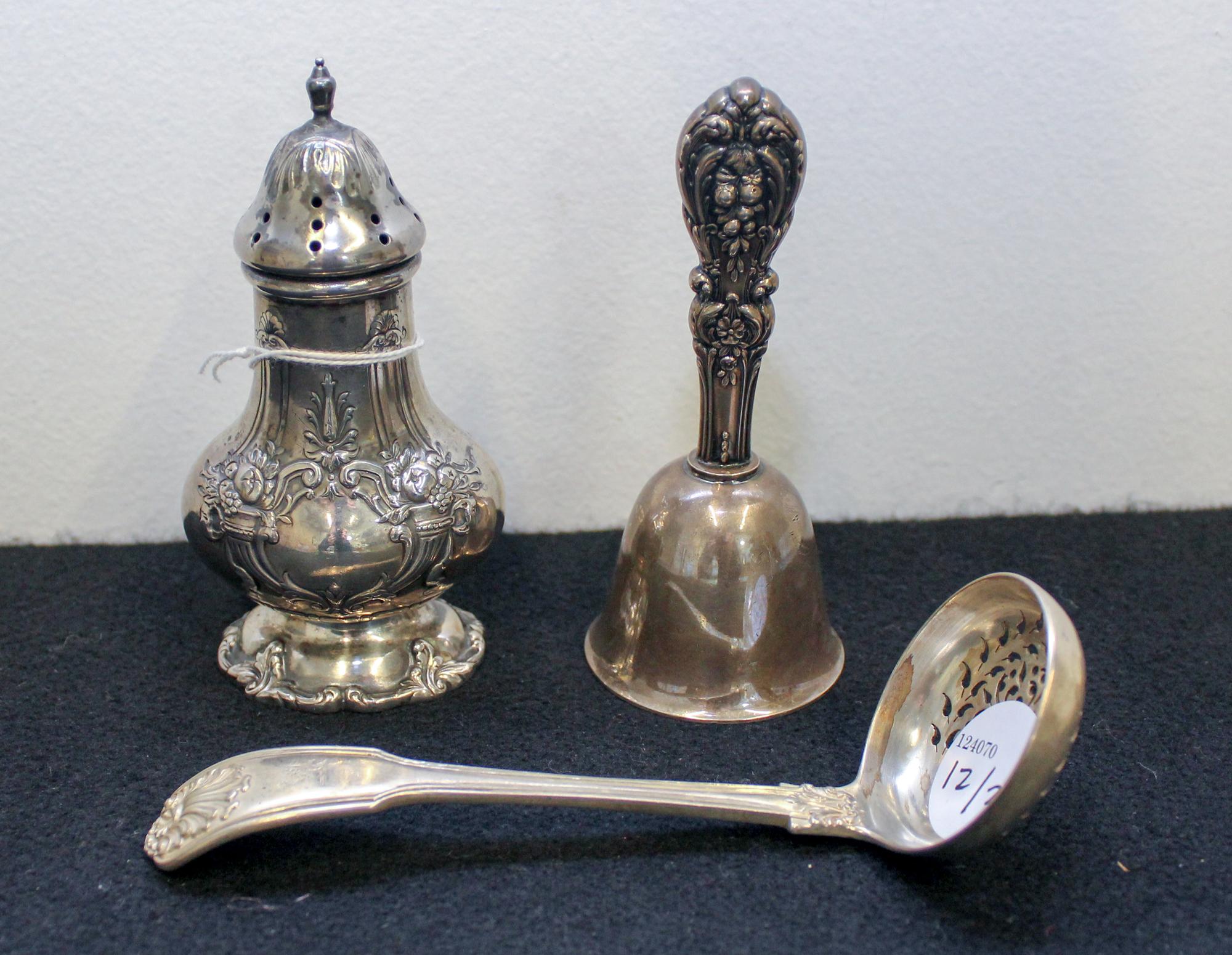 An English Silver Straining Spoon Length 6 inches. — William Theobalds & Robert Metcalfe Atkinson, London, 1838
