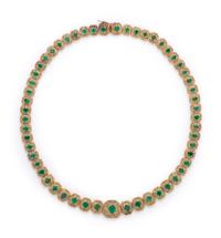 EMERALD AND DIAMOND NECKLACE