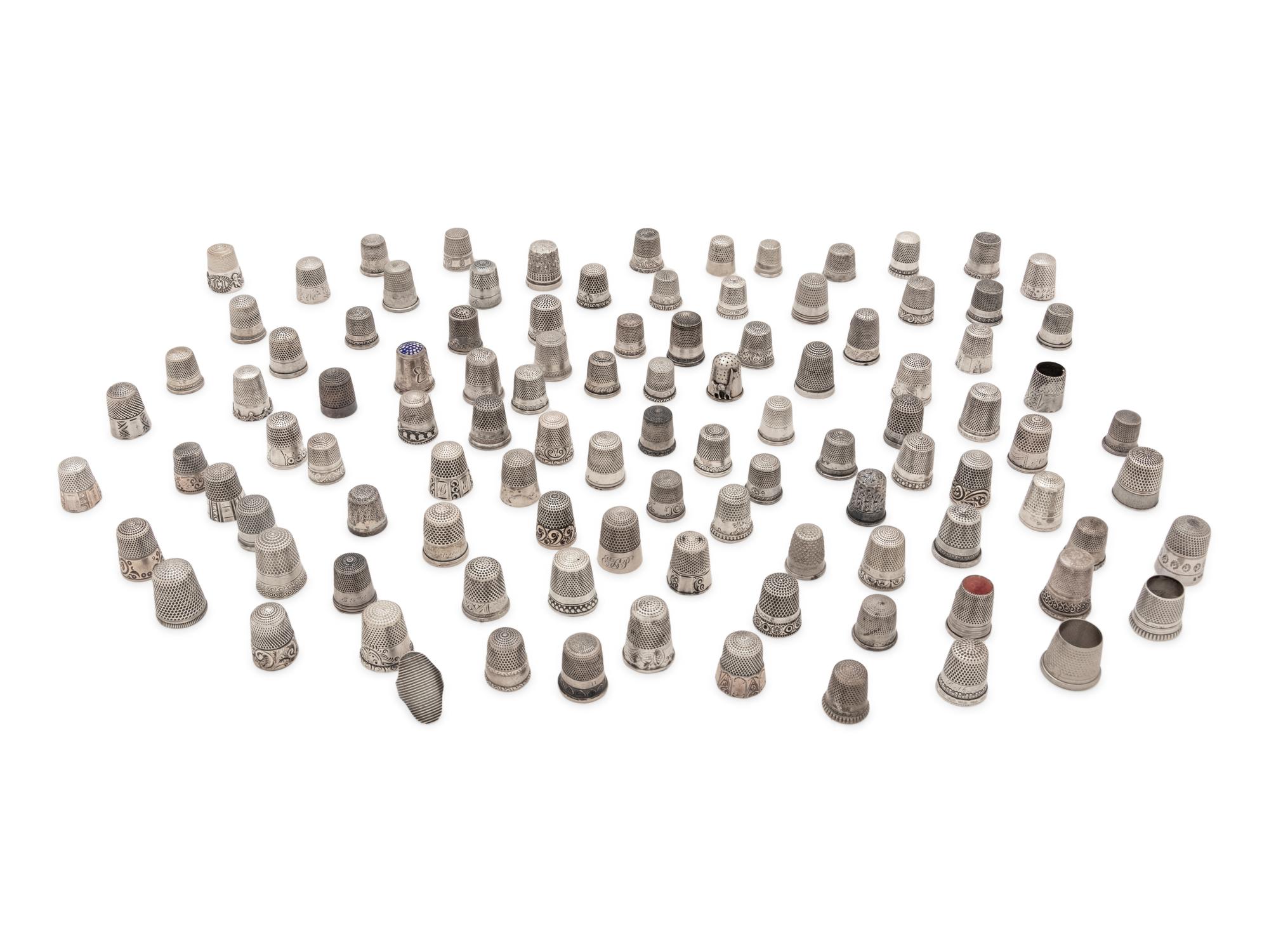 A Collection of Silver and Silvered Metal Thimbles