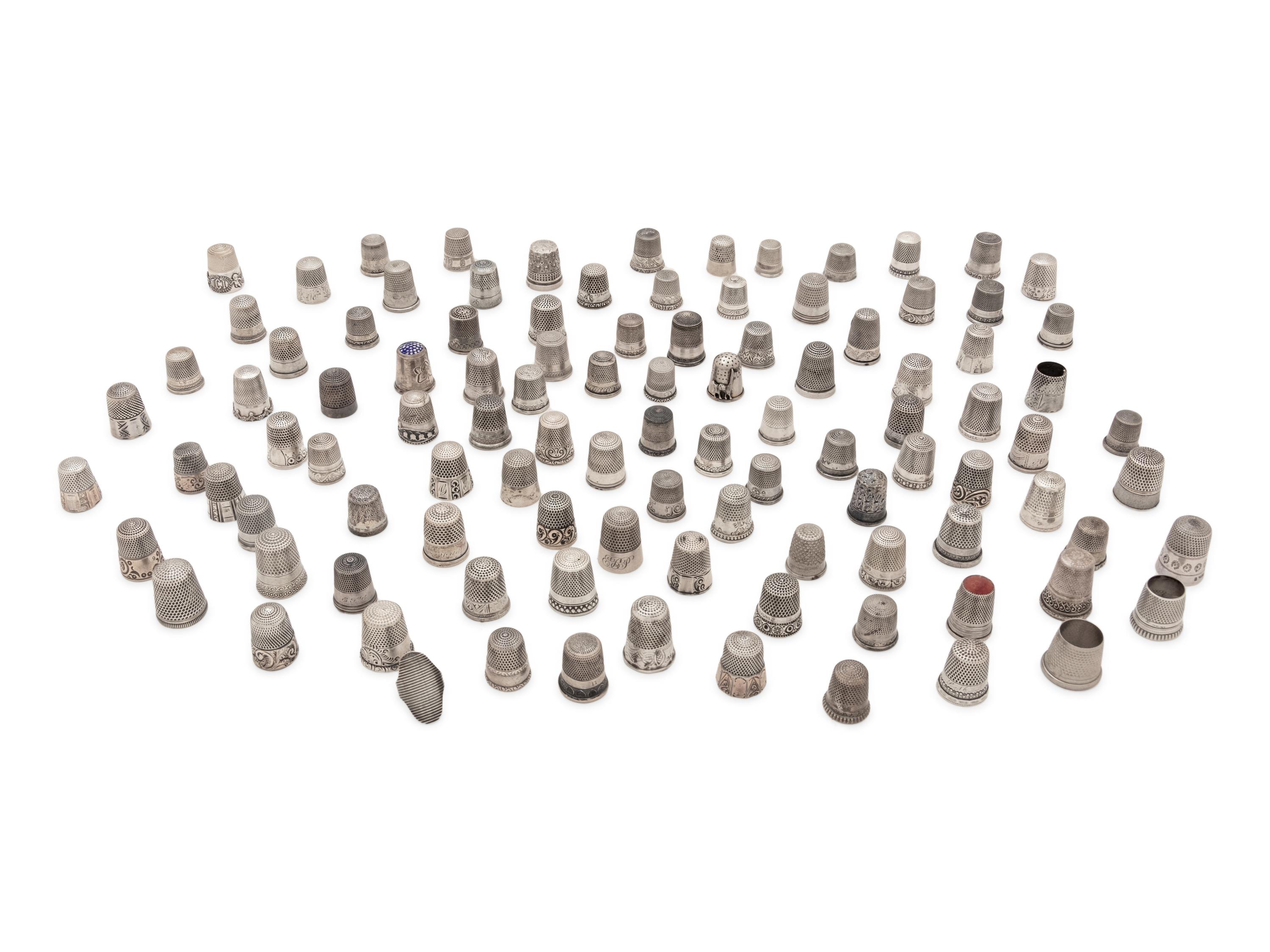 A Collection of Silver and Silvered Metal Thimbles