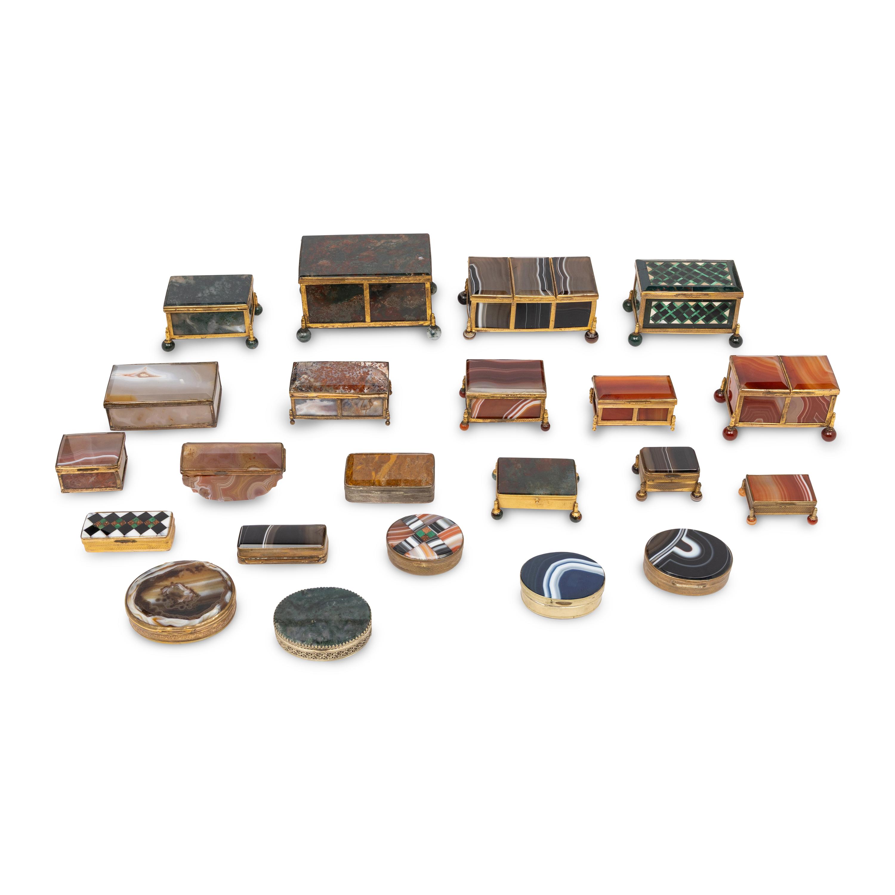 A Collection of Twenty-Two Stone Boxes