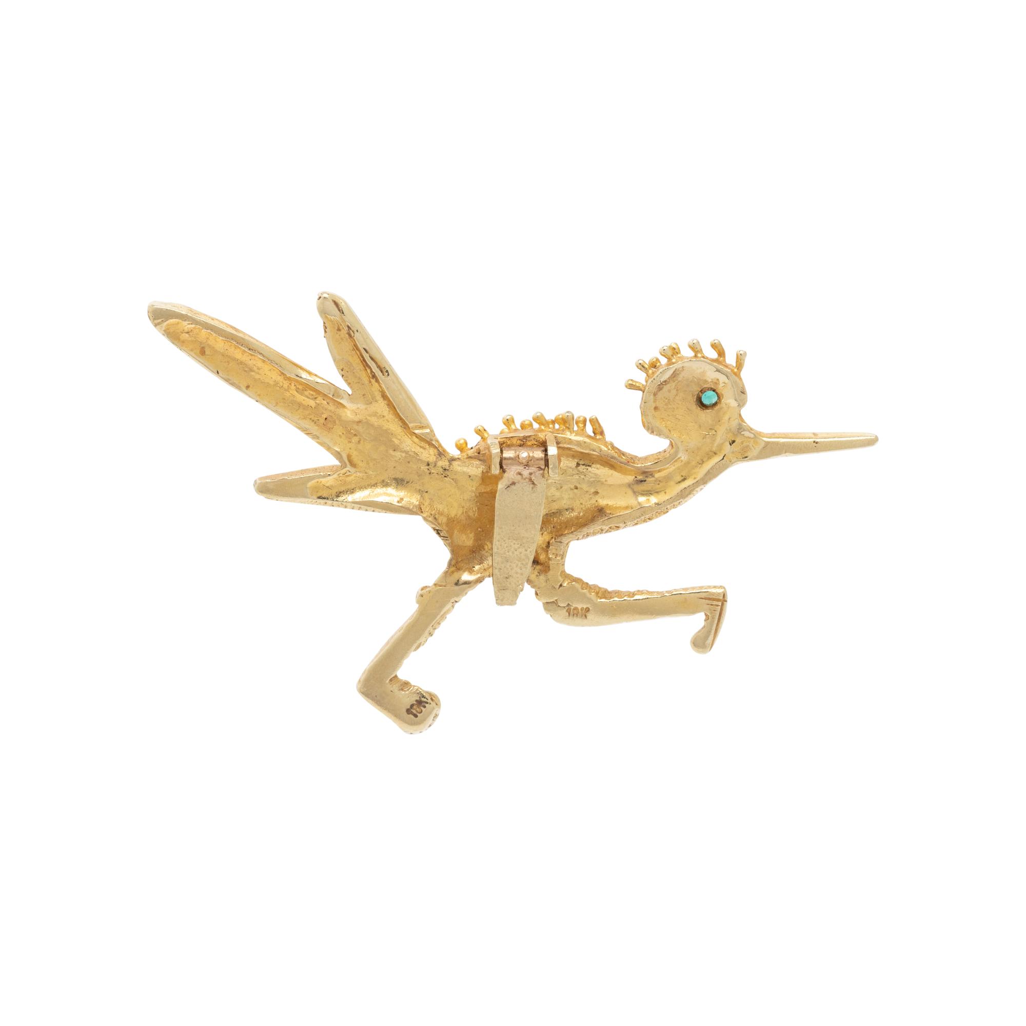 YELLOW GOLD ROAD RUNNER PENDANT