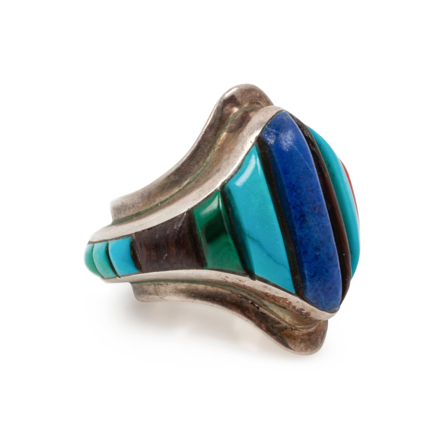 Mosaic Inlay Necklace and Ring