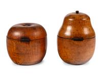 Two English Fruitwood Tea Caddies