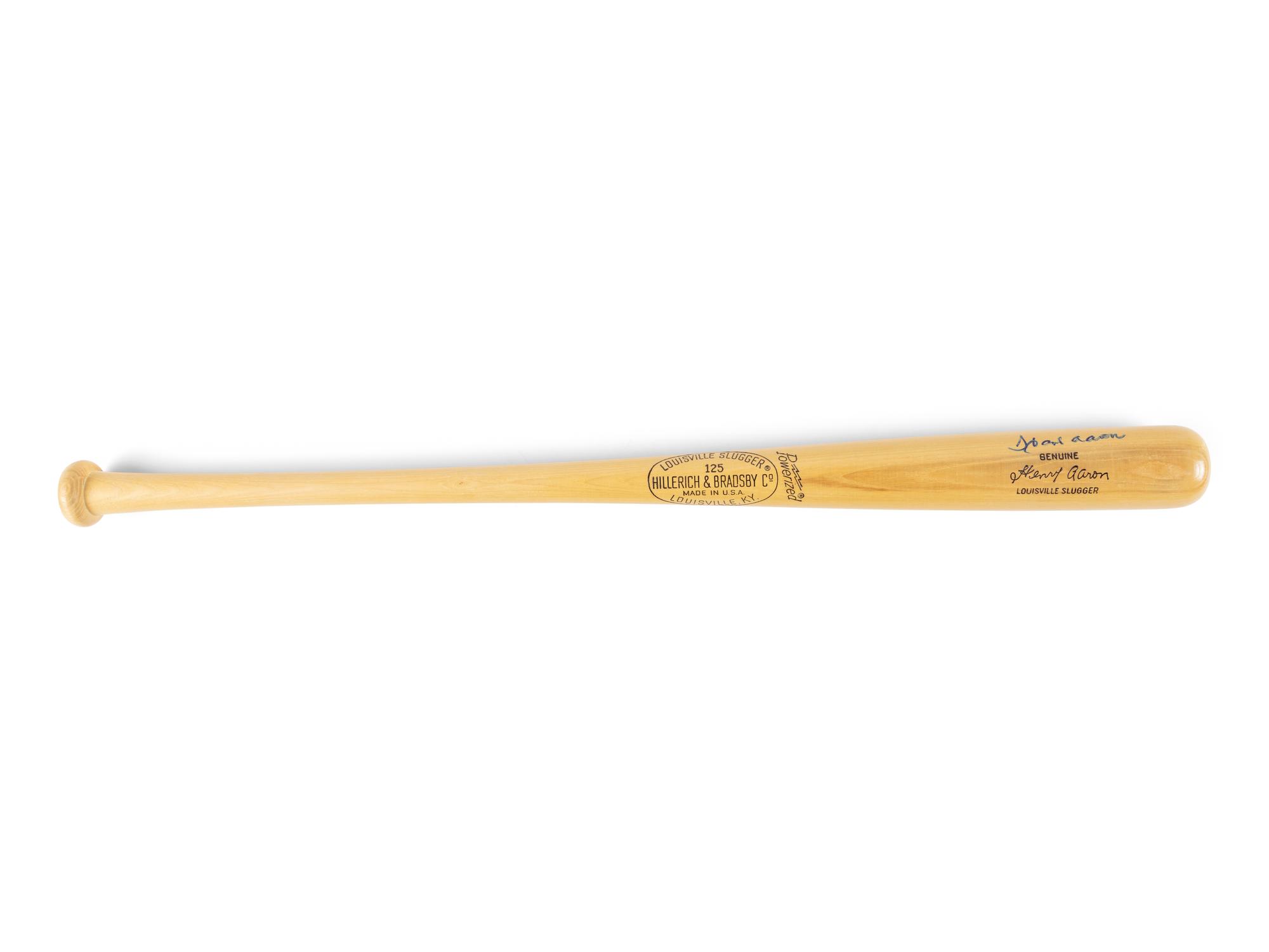 A Hank Aaron Signed Autograph Bat (Beckett Authentication Services Letter)