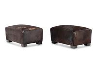 A Pair of Custom Upholstered Ottomans