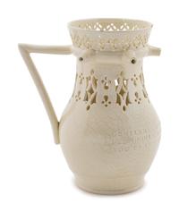 A Leeds Creamware Puzzle Jug