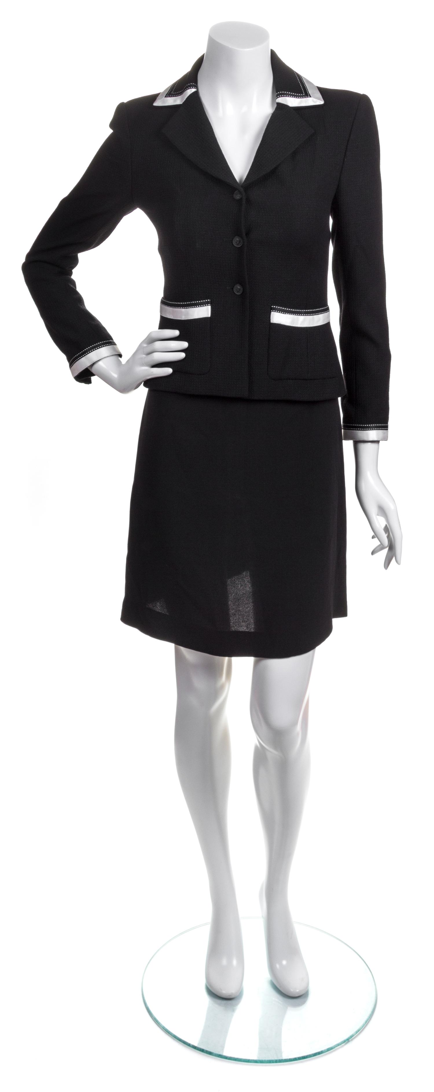 A Chanel Black Silk Dress Ensemble, Size 36.