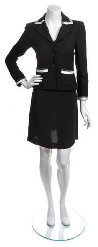A Chanel Black Silk Dress Ensemble, Size 36.