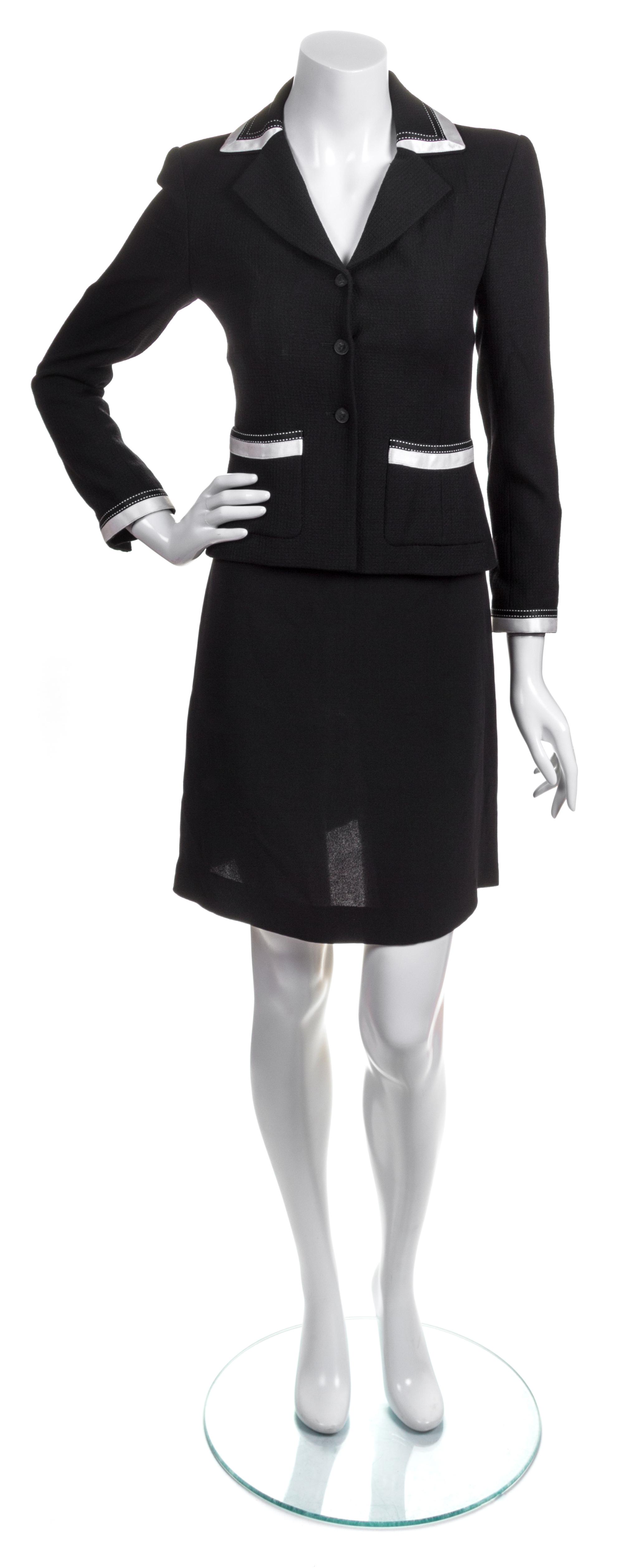 A Chanel Black Silk Dress Ensemble, Size 36.