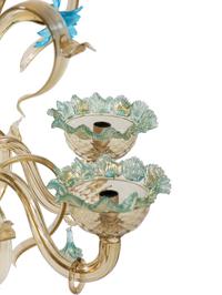 Three Murano Style Six-Light Glass Chandeliers