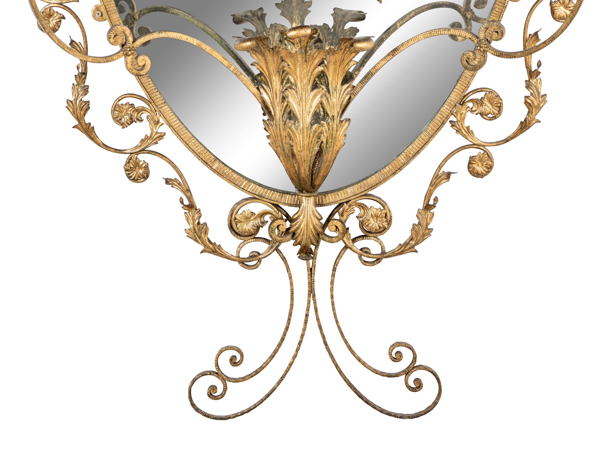 An Italian Gilt Iron Console Table and Mirror
