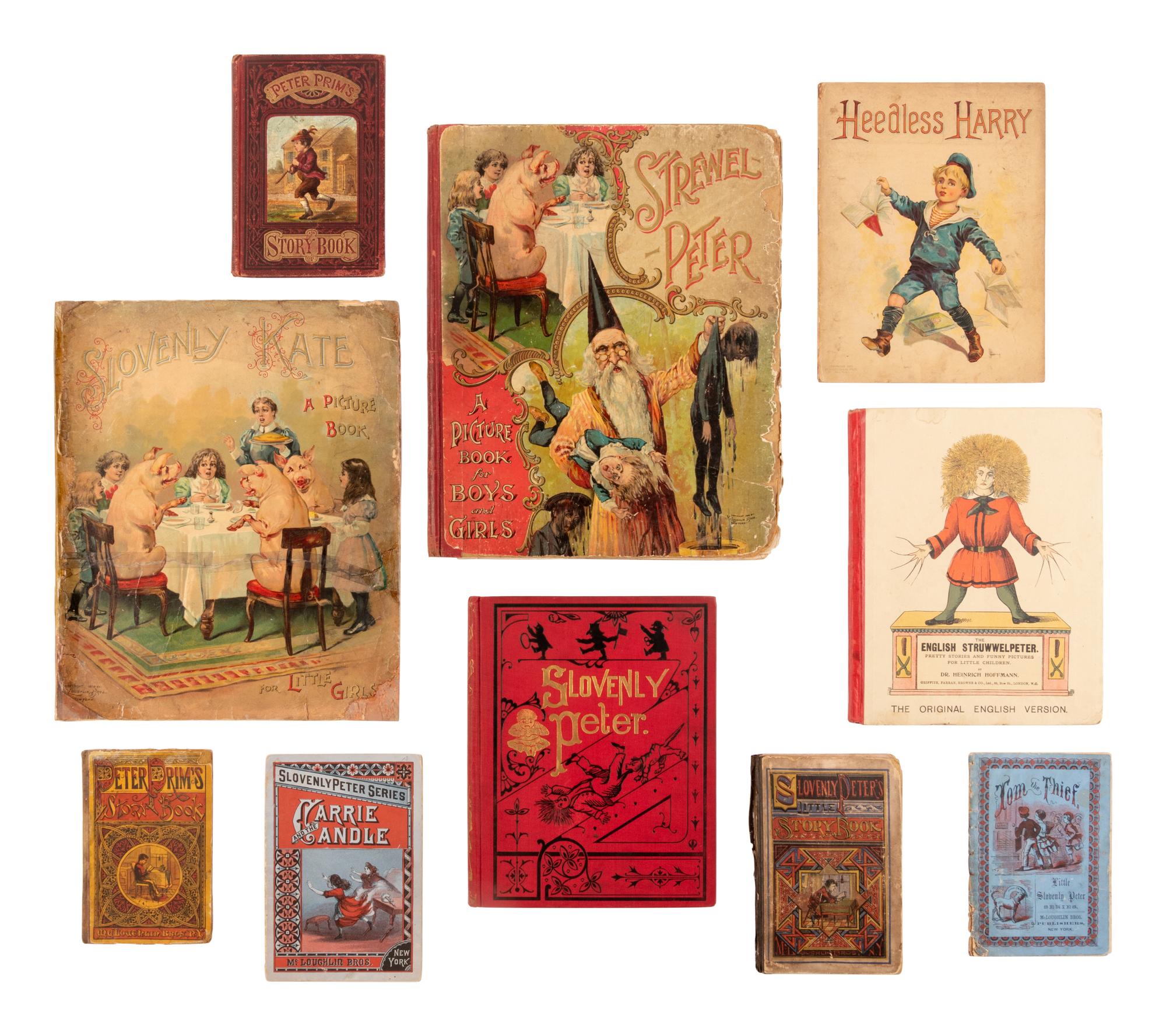 [CHILDREN'S BOOKS - STRUWWELPETER]. HOFFMANN, Heinrich (1809-1894). A group of 19 early English translations and pastiches, including: