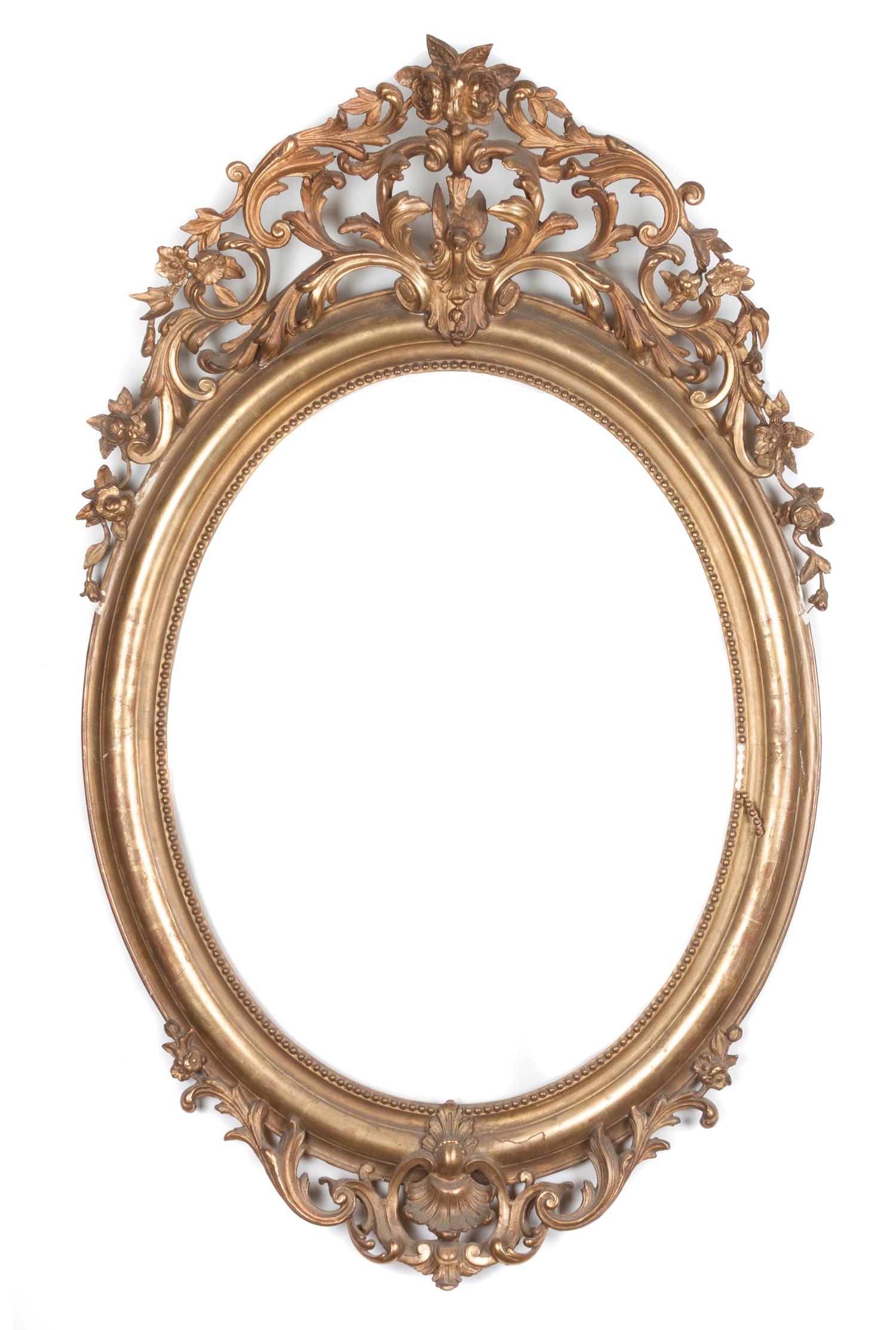 Two Similar Giltwood Frames Height 58 inches.