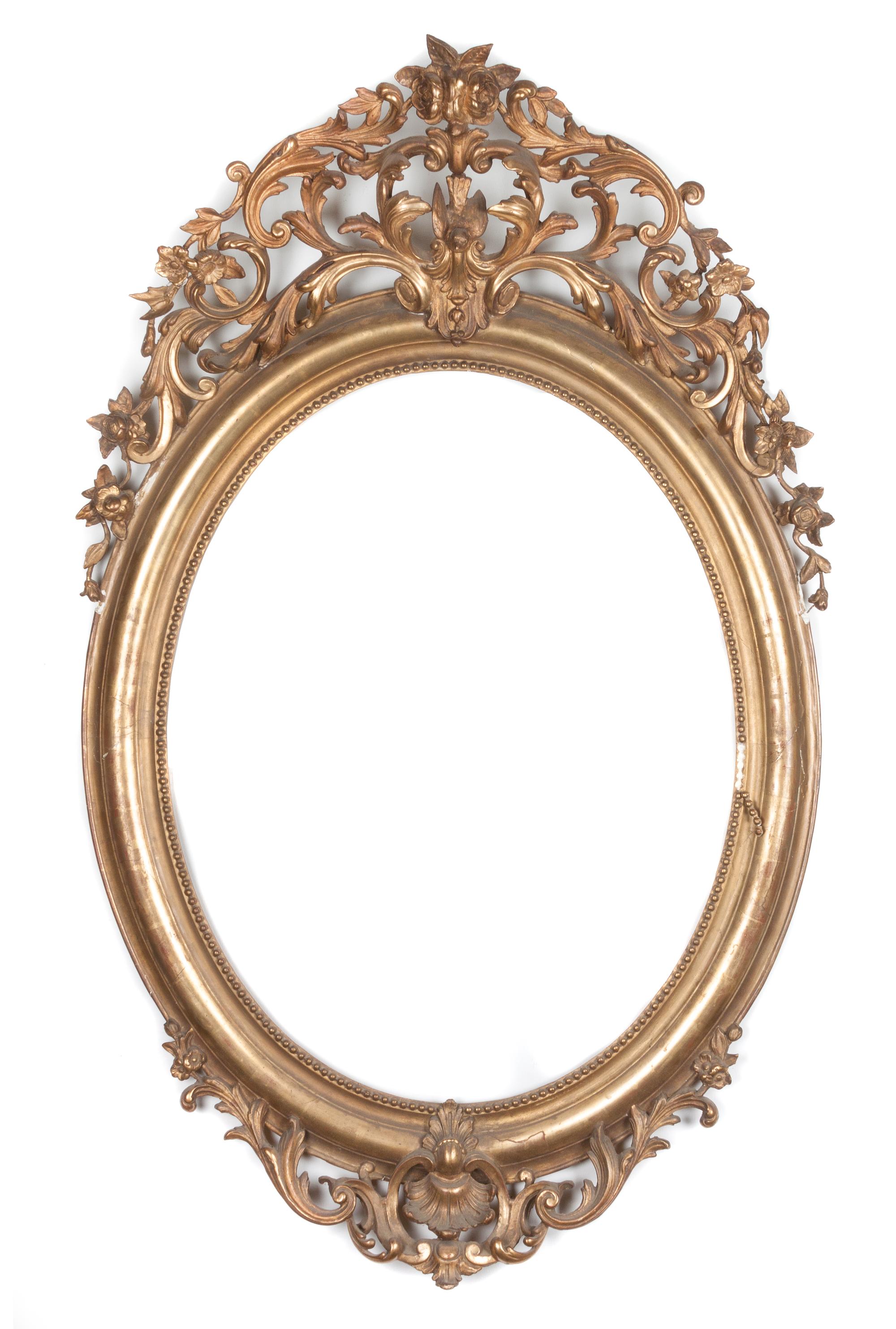 Two Similar Giltwood Frames Height 58 inches.