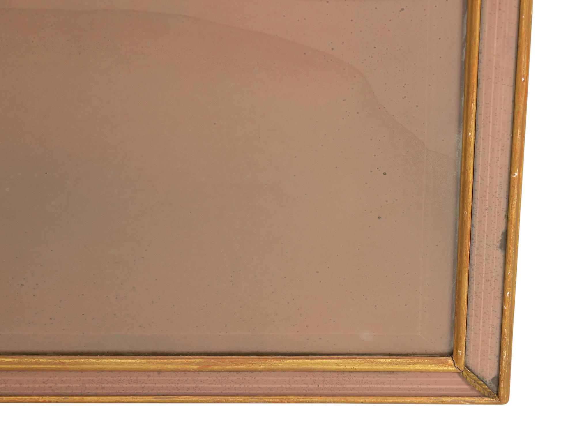 A Friedman Brothers George III Style Rose-Tinted Glass and Giltwood Mirror