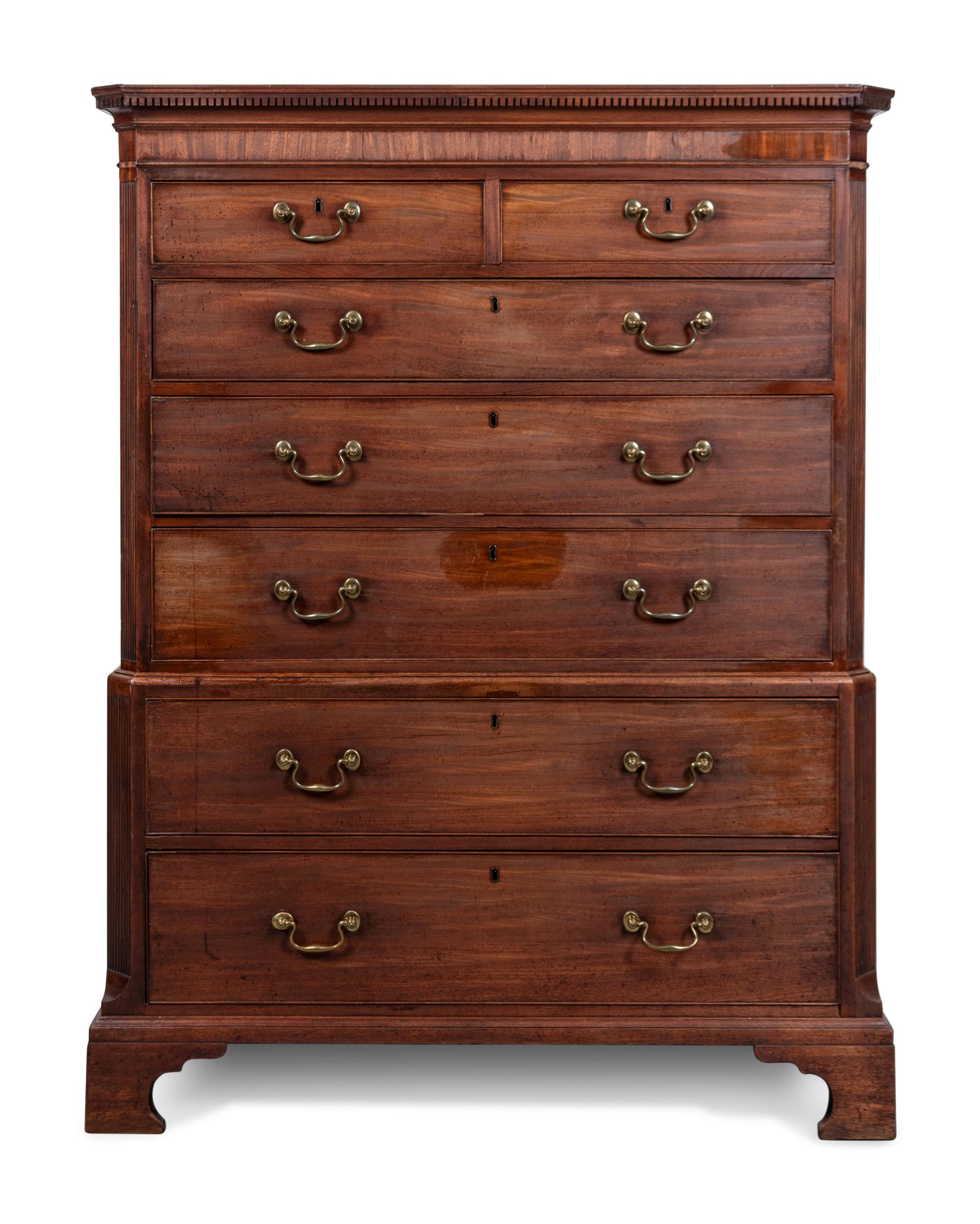 A George III Mahogany Chest on Chest