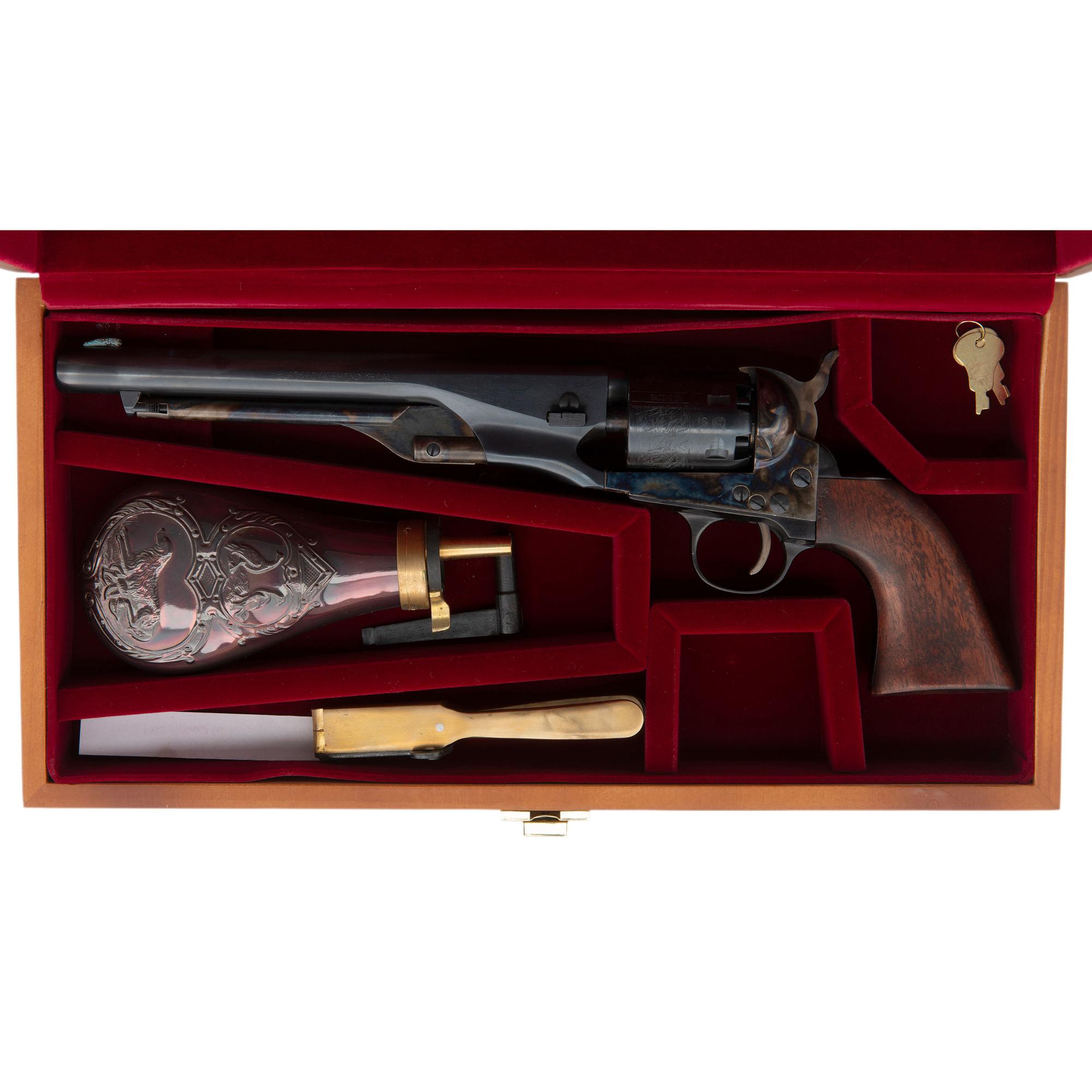 Cased Replica Colt 1861 Navy Revolver by Pietta with Accessories