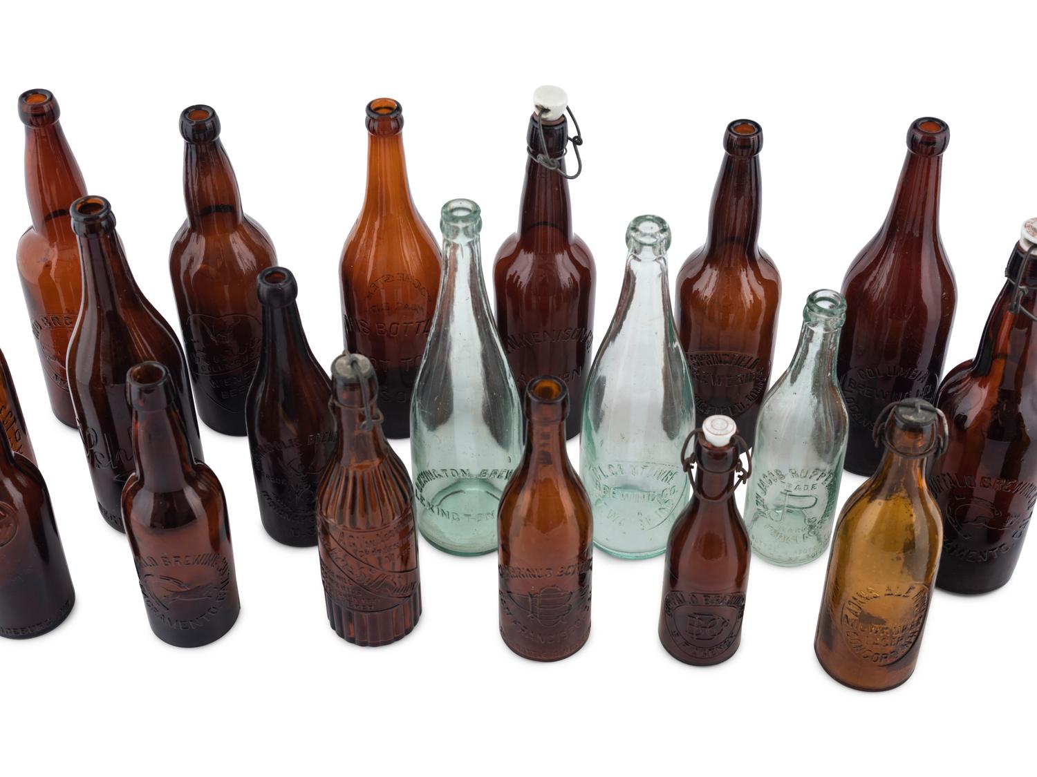 Twenty-One Glass Brewery Bottles