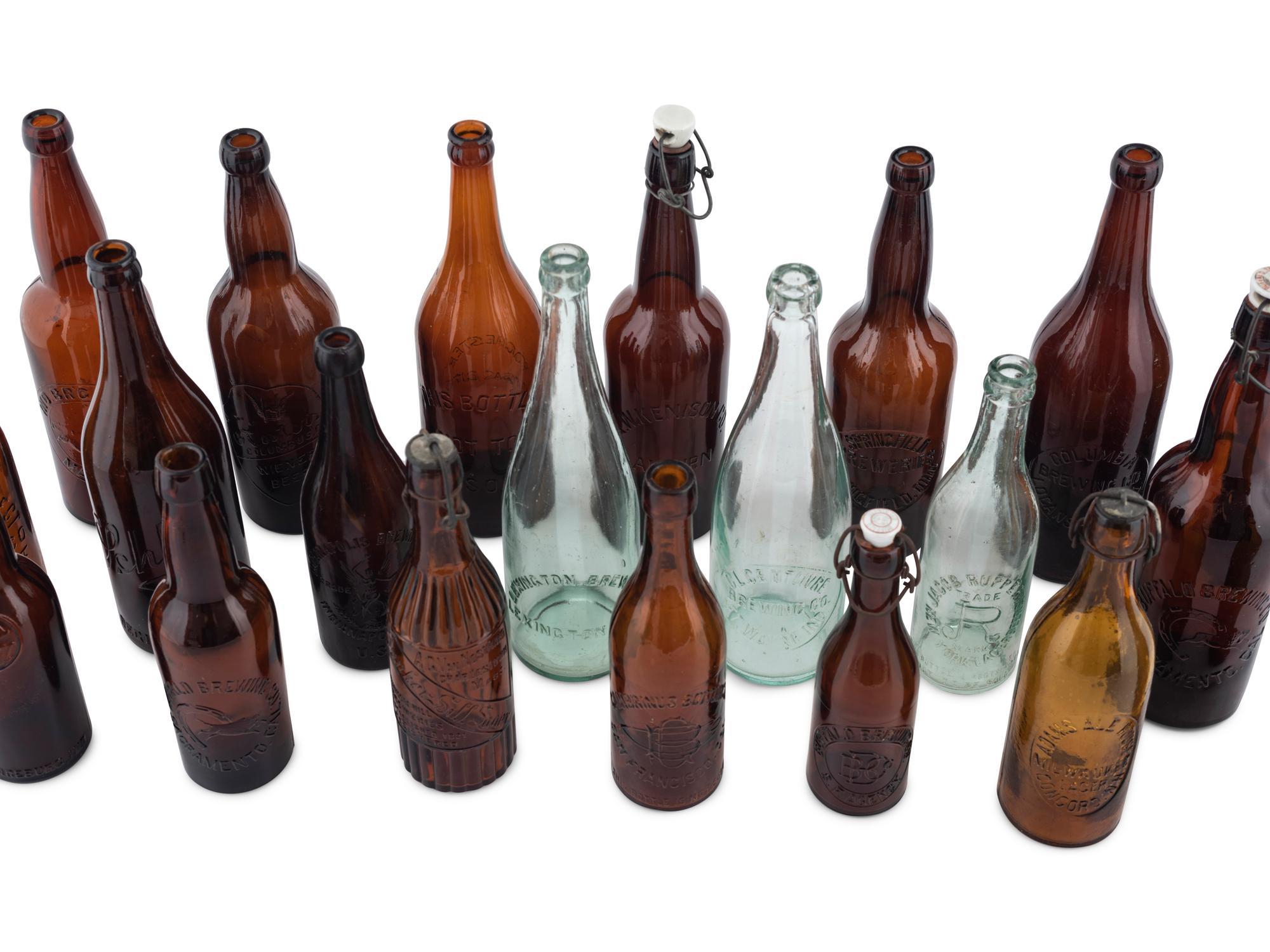 Twenty-One Glass Brewery Bottles