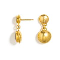 BIKAKIS & JOHNS, YELLOW GOLD AND GEMSTONE EARRINGS