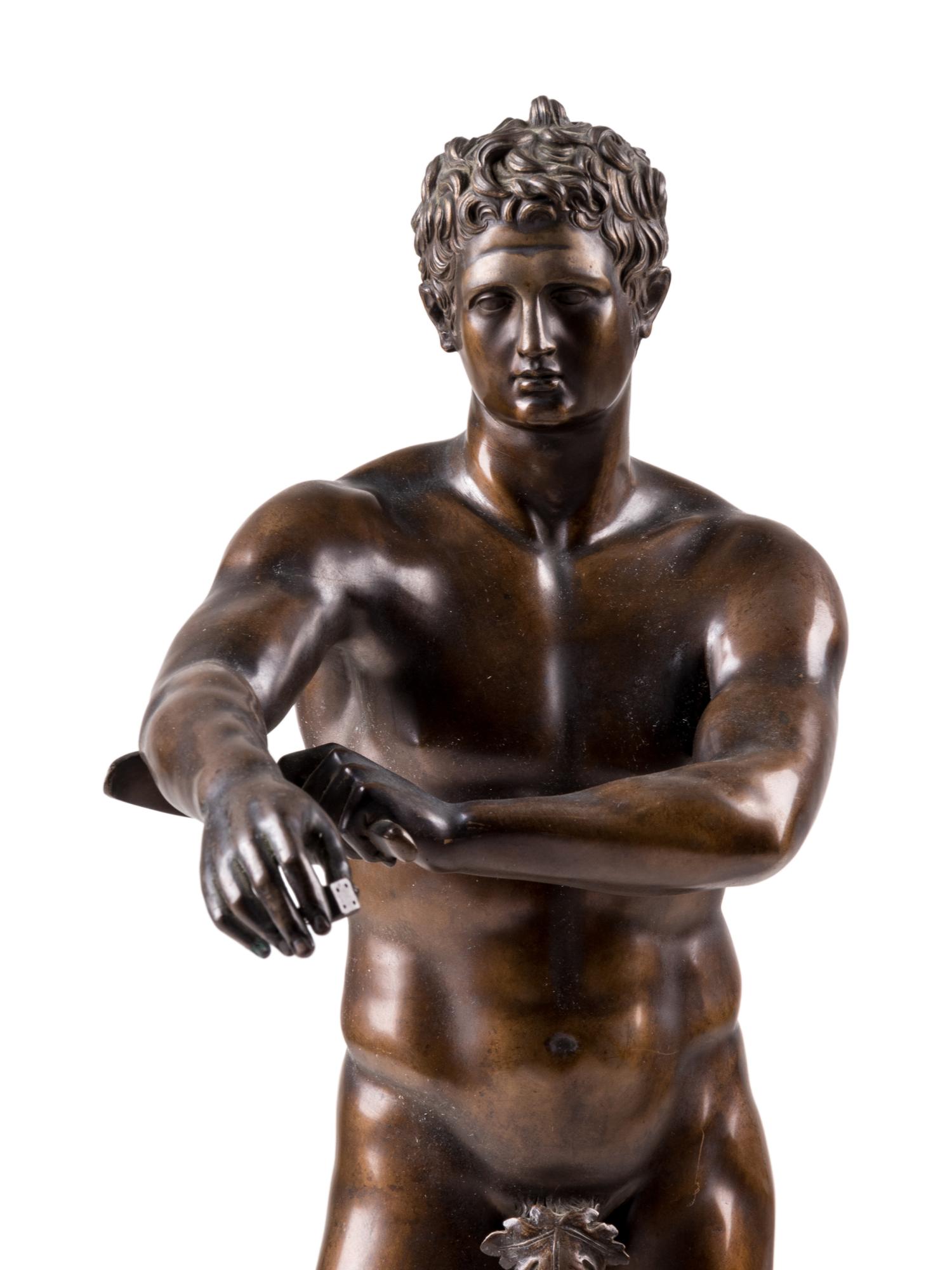An Italian Bronze Figure of an Athlete After the Antique