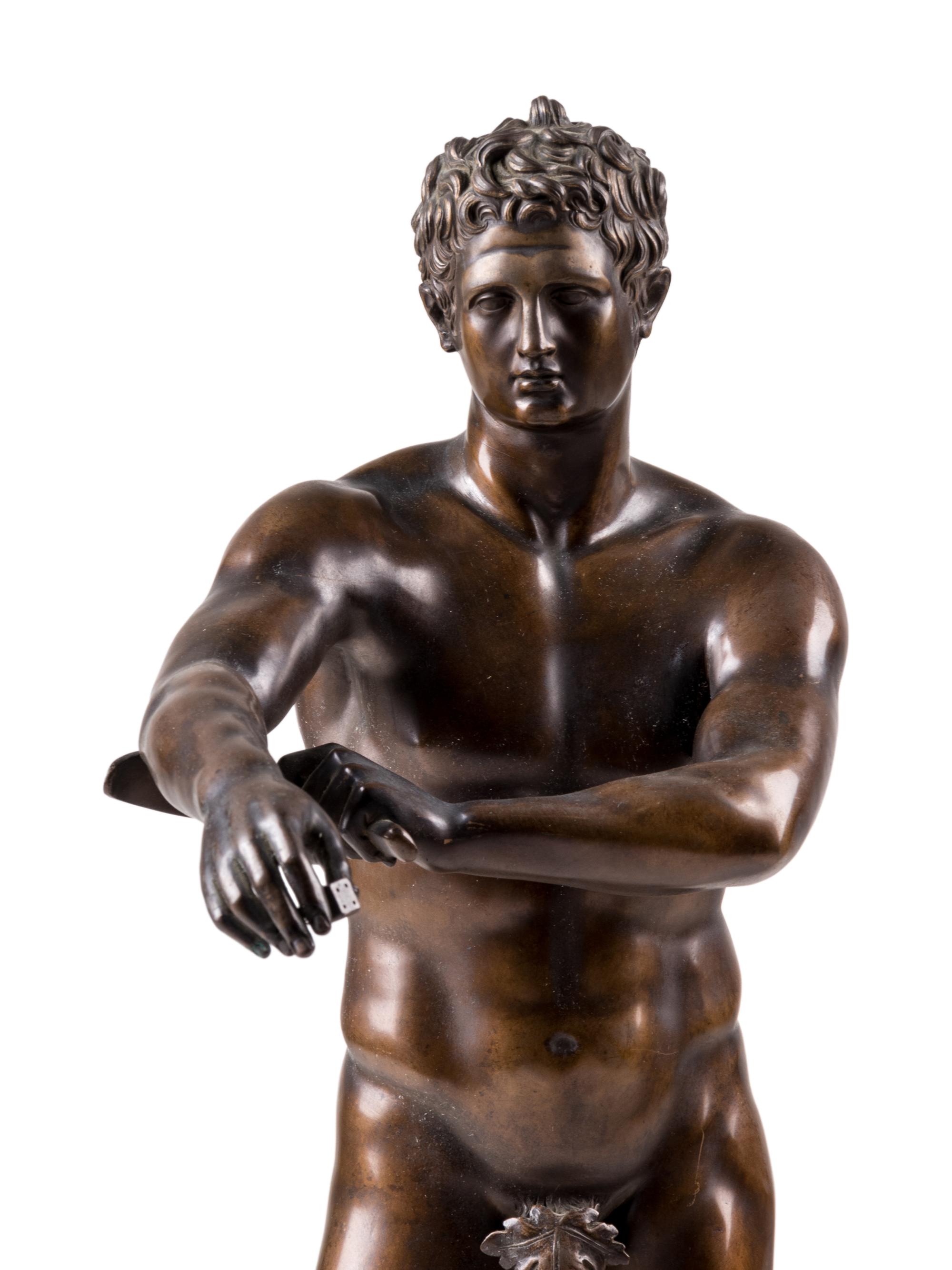 An Italian Bronze Figure of an Athlete After the Antique