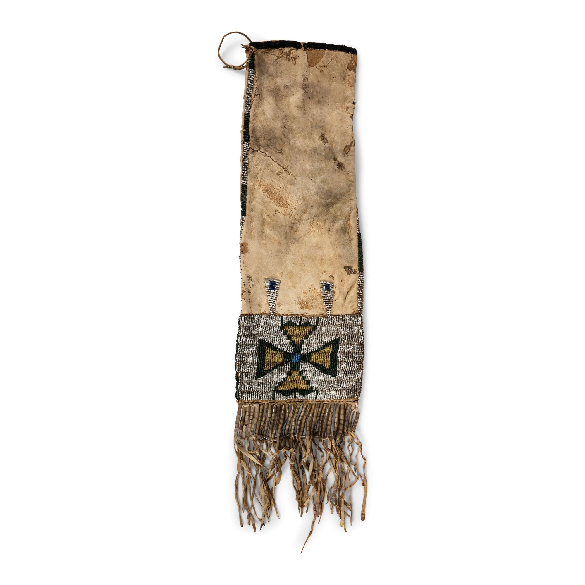 Sioux Beaded Hide Tobacco Bag