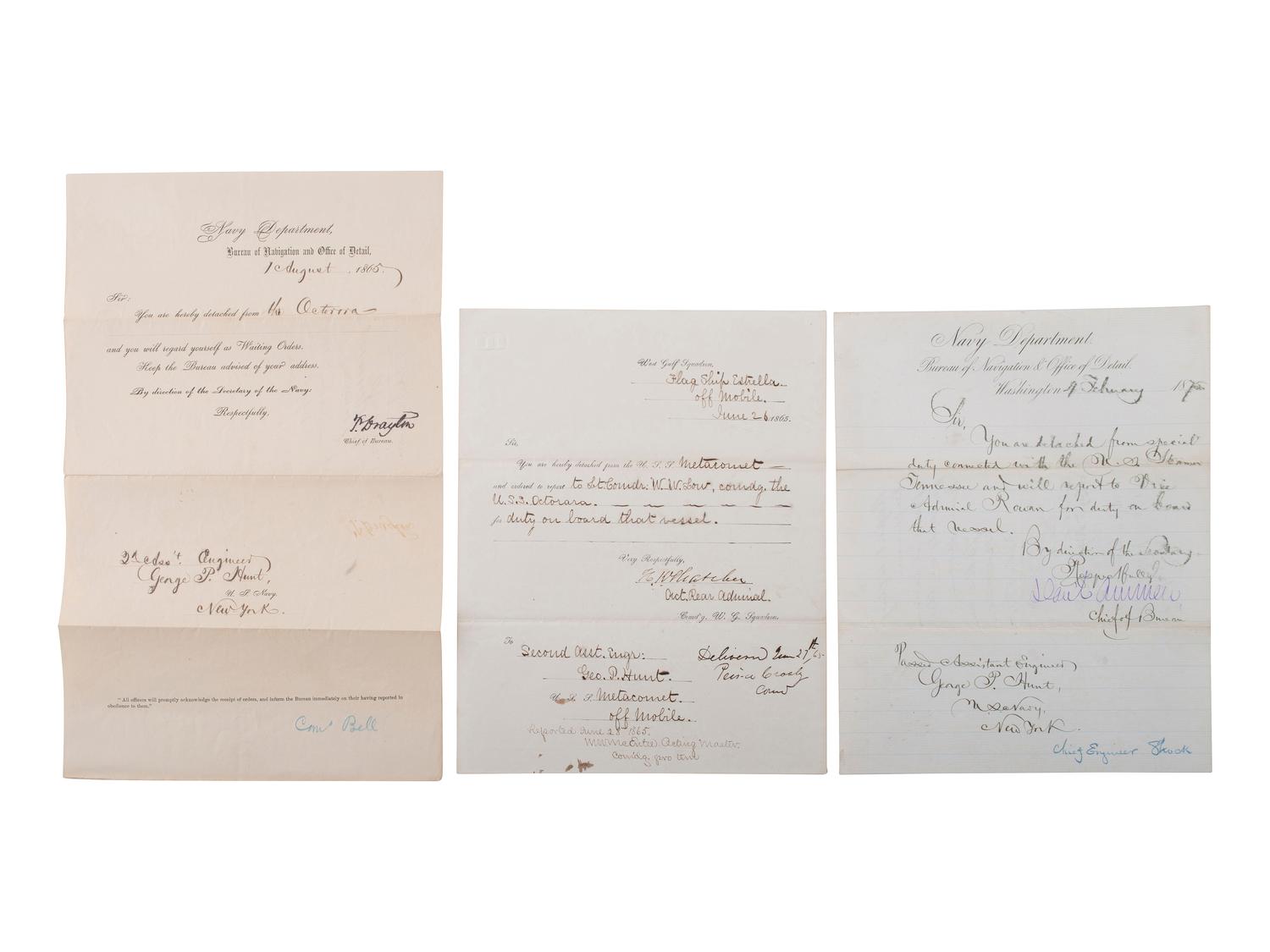 [CIVIL WAR] -- [NAVY]. US Navy signatures. [With:] Benjamin Butler ALS to Admiral Farragut.