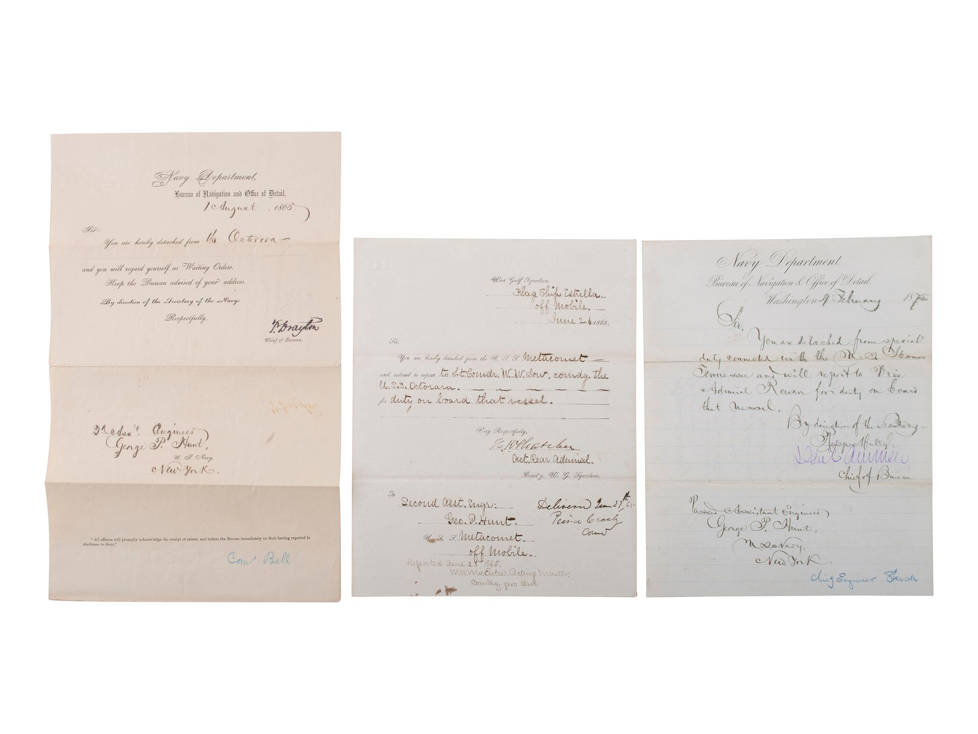 [CIVIL WAR] -- [NAVY]. US Navy signatures. [With:] Benjamin Butler ALS to Admiral Farragut.