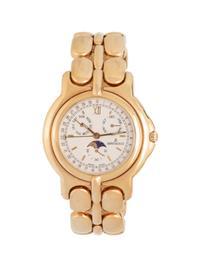 BERTOLUCCI, YELLOW GOLD 'PULCHRA' TRIPLE CALENDAR MOONPHASE WATCH