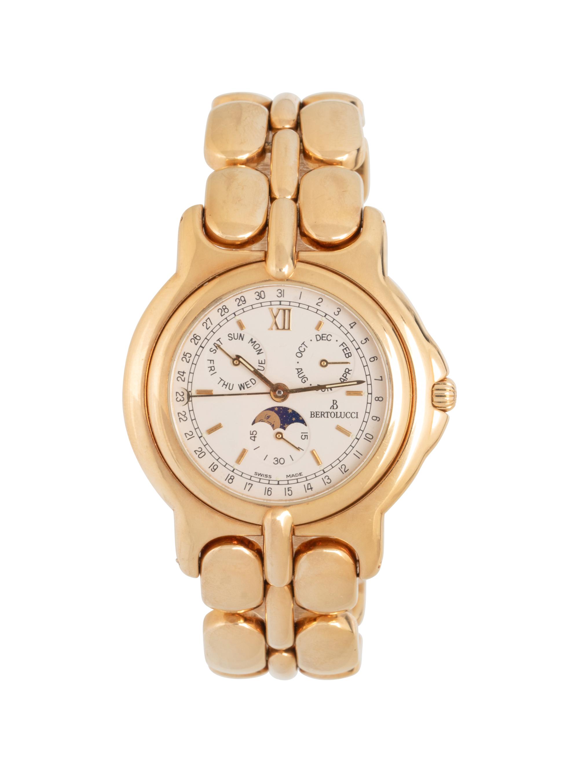 BERTOLUCCI, YELLOW GOLD 'PULCHRA' TRIPLE CALENDAR MOONPHASE WATCH