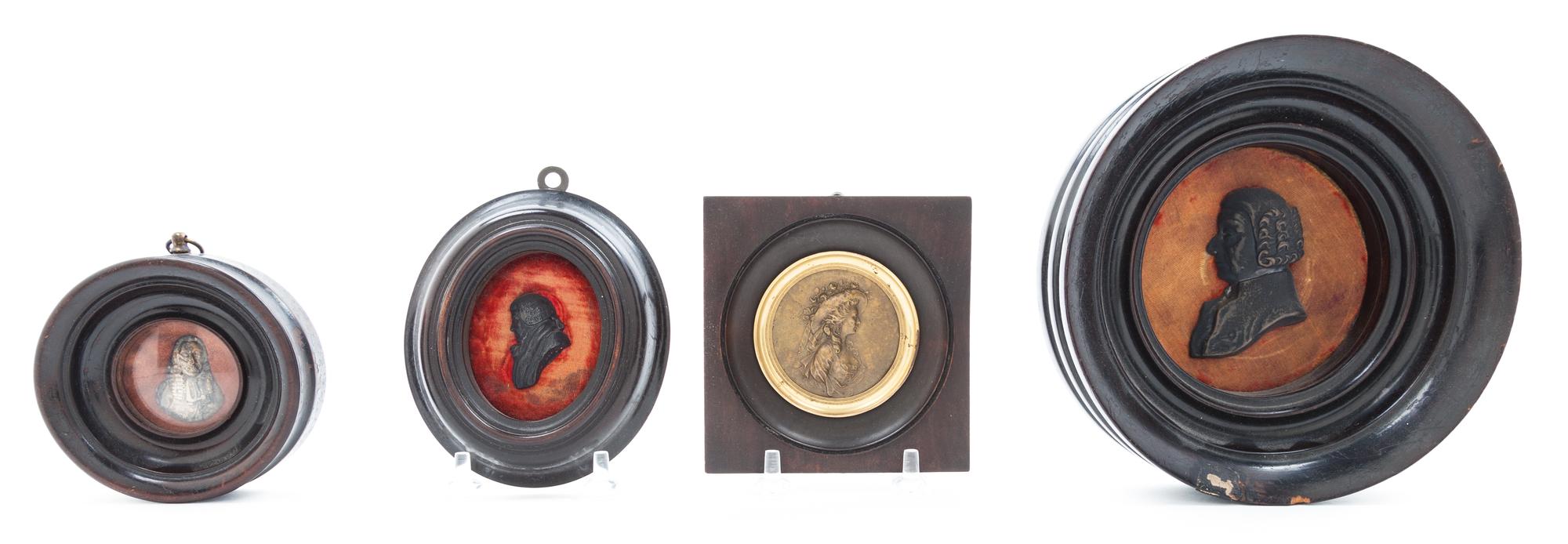 A Group of Four Portrait Medallions Diameter 6 3/8 inches.