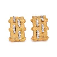 ROBERTO COIN, YELLOW GOLD AND DIAMOND 'APPASSIONATA' EARCLIPS