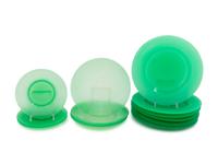 A Group of Green Opaline Glass Table Articles