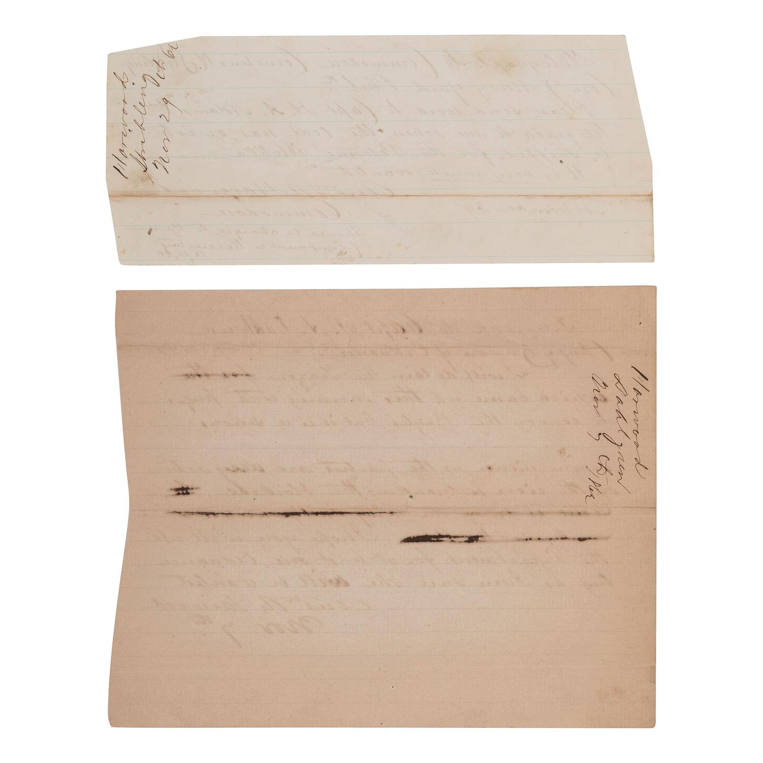 [CIVIL WAR]. HARWOOD, Andrew (1802-1884). A group of 3 documents related to Rear Admiral Andrew A. Harwood, comprising: