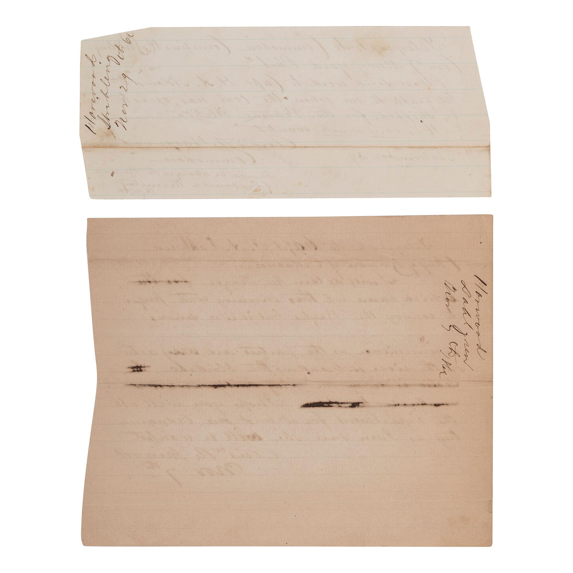 [CIVIL WAR]. HARWOOD, Andrew (1802-1884). A group of 3 documents related to Rear Admiral Andrew A. Harwood, comprising: