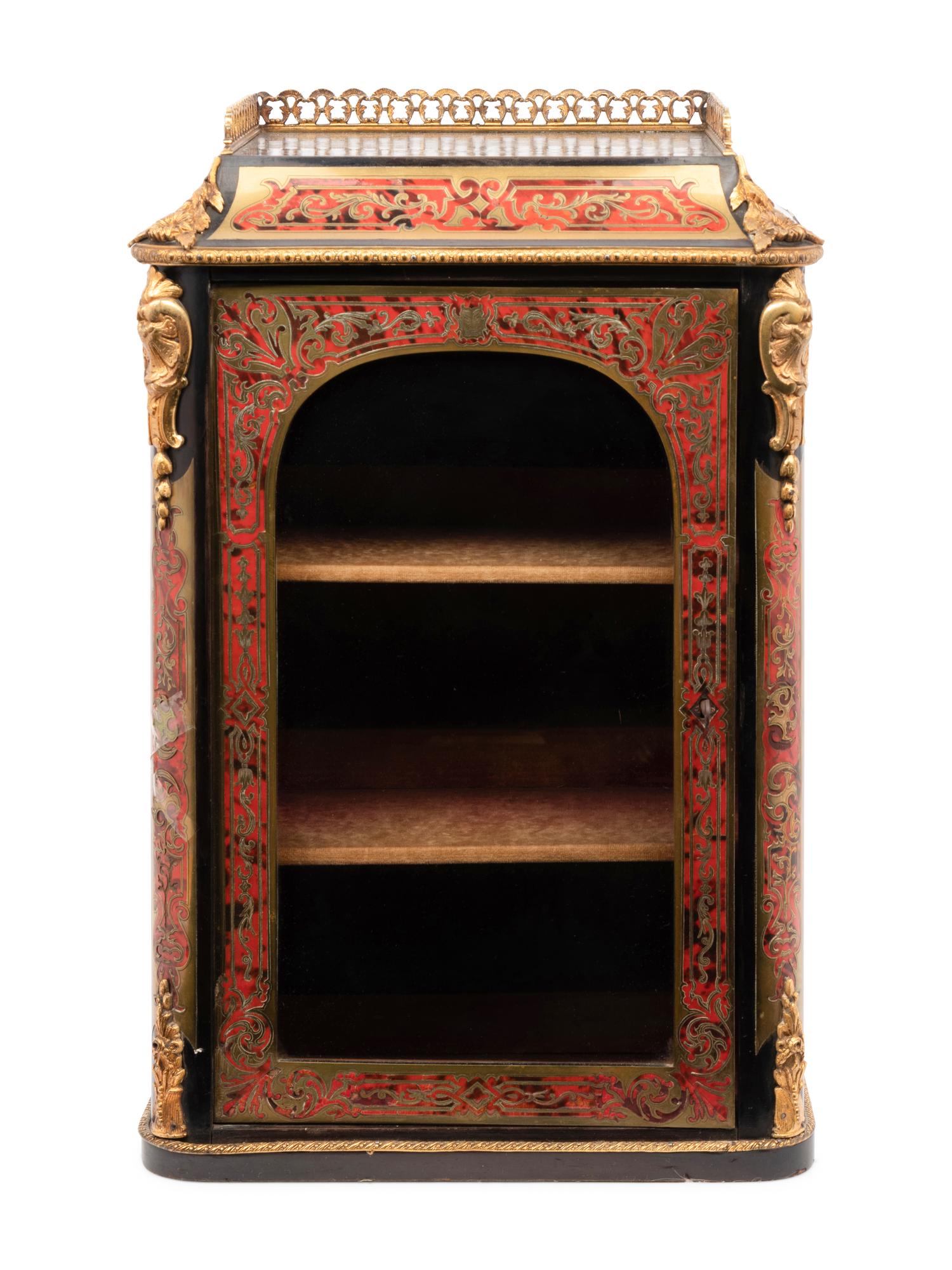 A Napoleon III Style Gilt Bronze Mounted Boulle Marquetry Hanging Cabinet