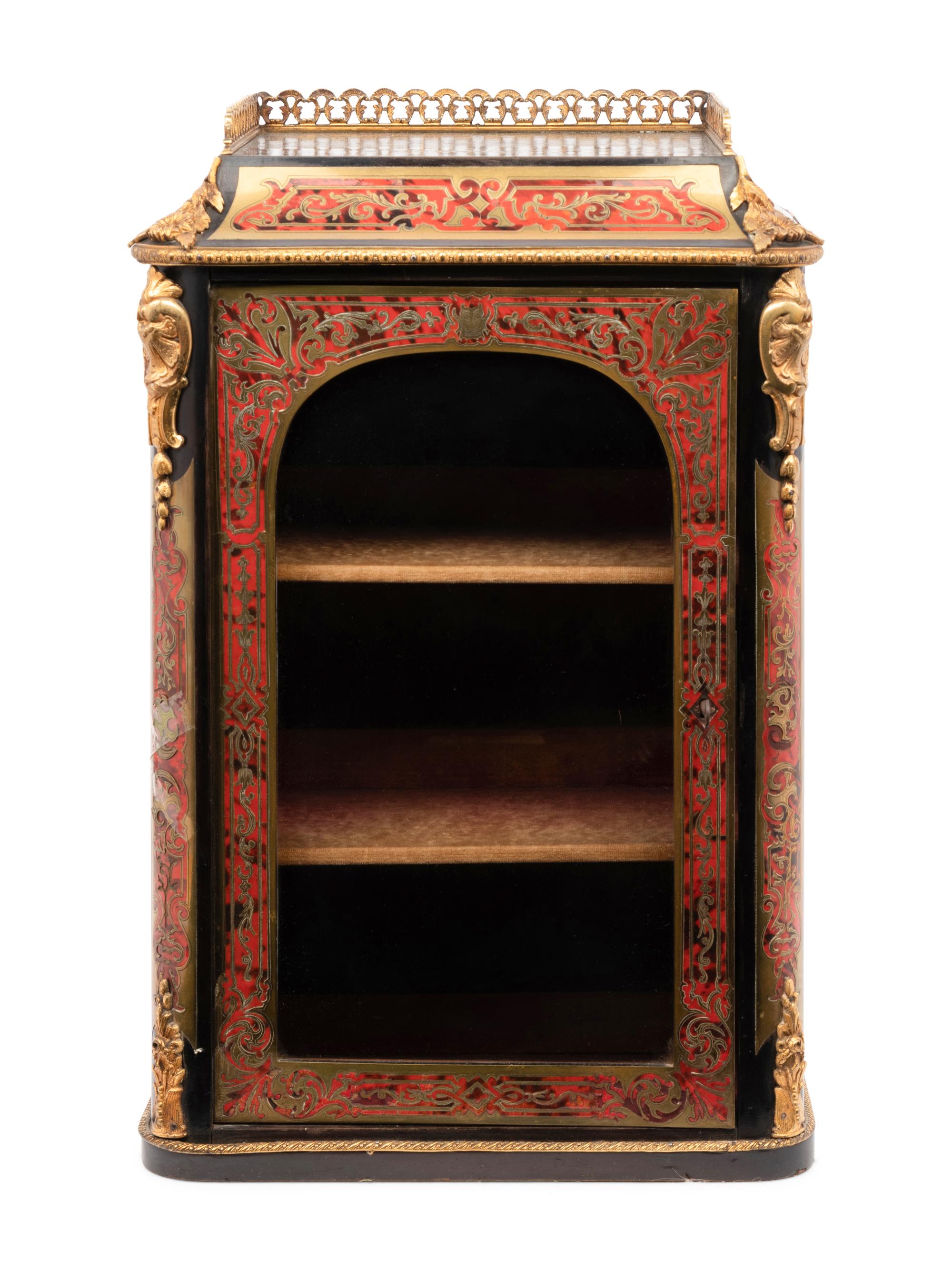 A Napoleon III Style Gilt Bronze Mounted Boulle Marquetry Hanging Cabinet