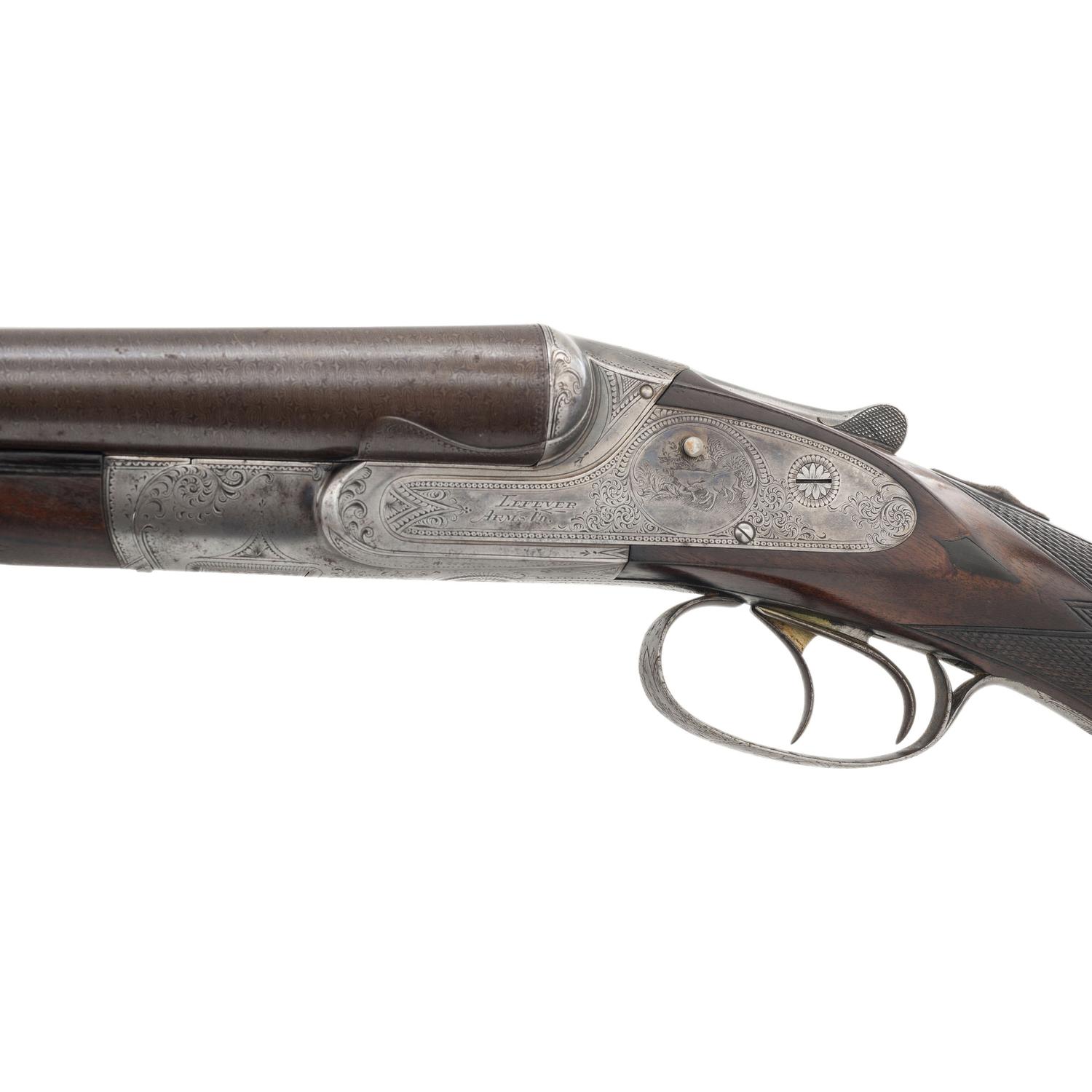 **High Quality C-Grade Lefever Arms Company SxS Hammerless with Damascus Steel Barrels