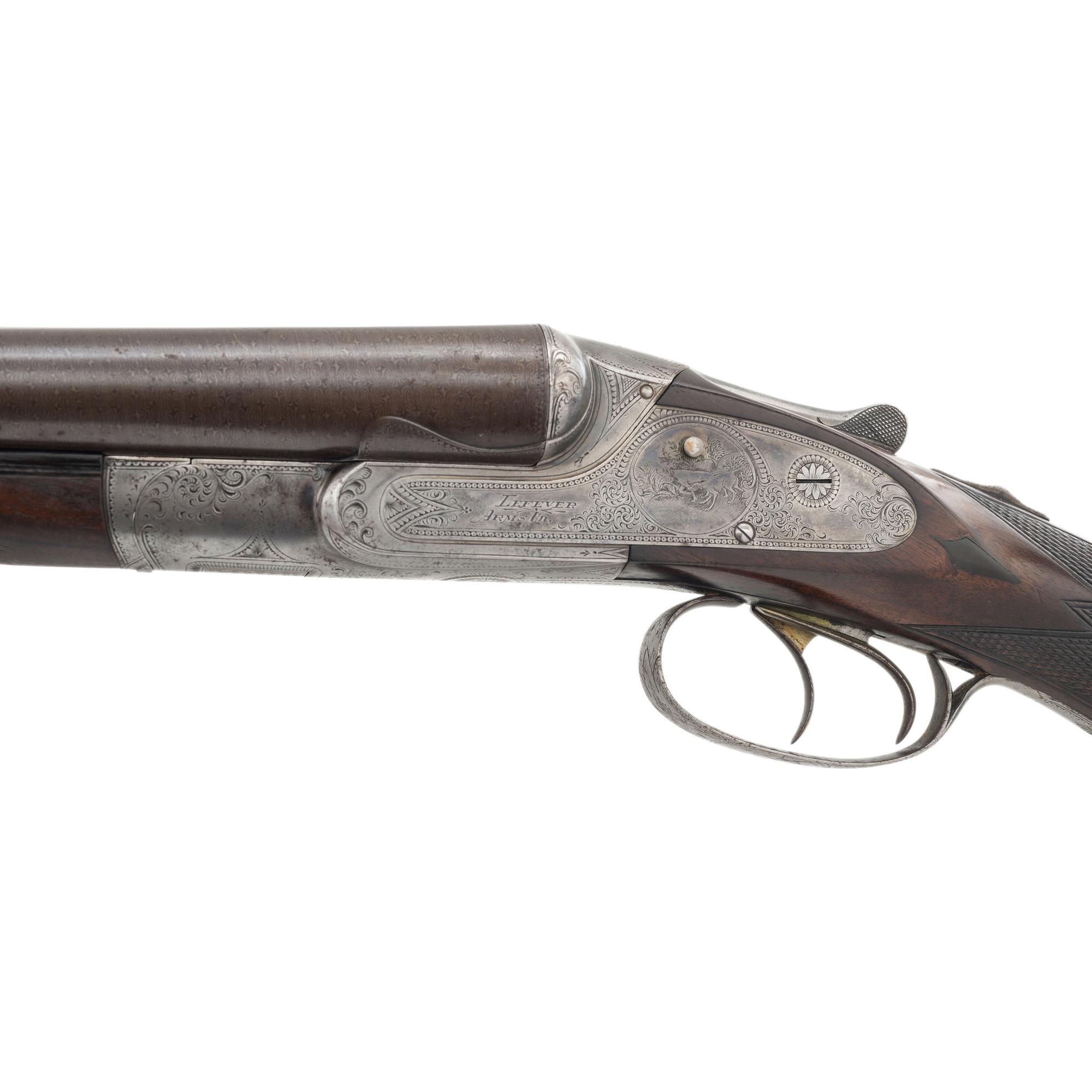 **High Quality C-Grade Lefever Arms Company SxS Hammerless with Damascus Steel Barrels