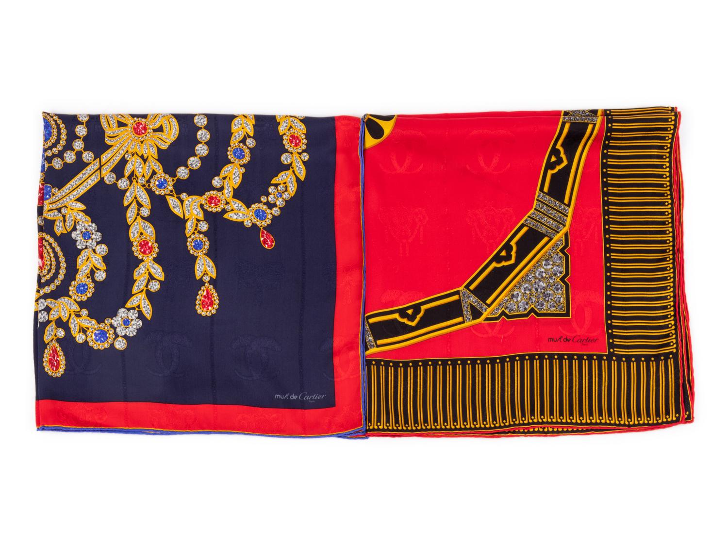 Collection of Five Cartier Scarves, 1980-2000s